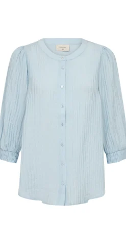 Aby bluse med struktur chambray blue