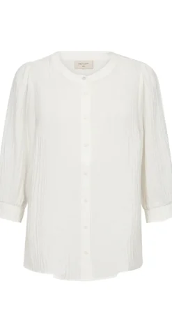 Aby bluse med struktur off-white