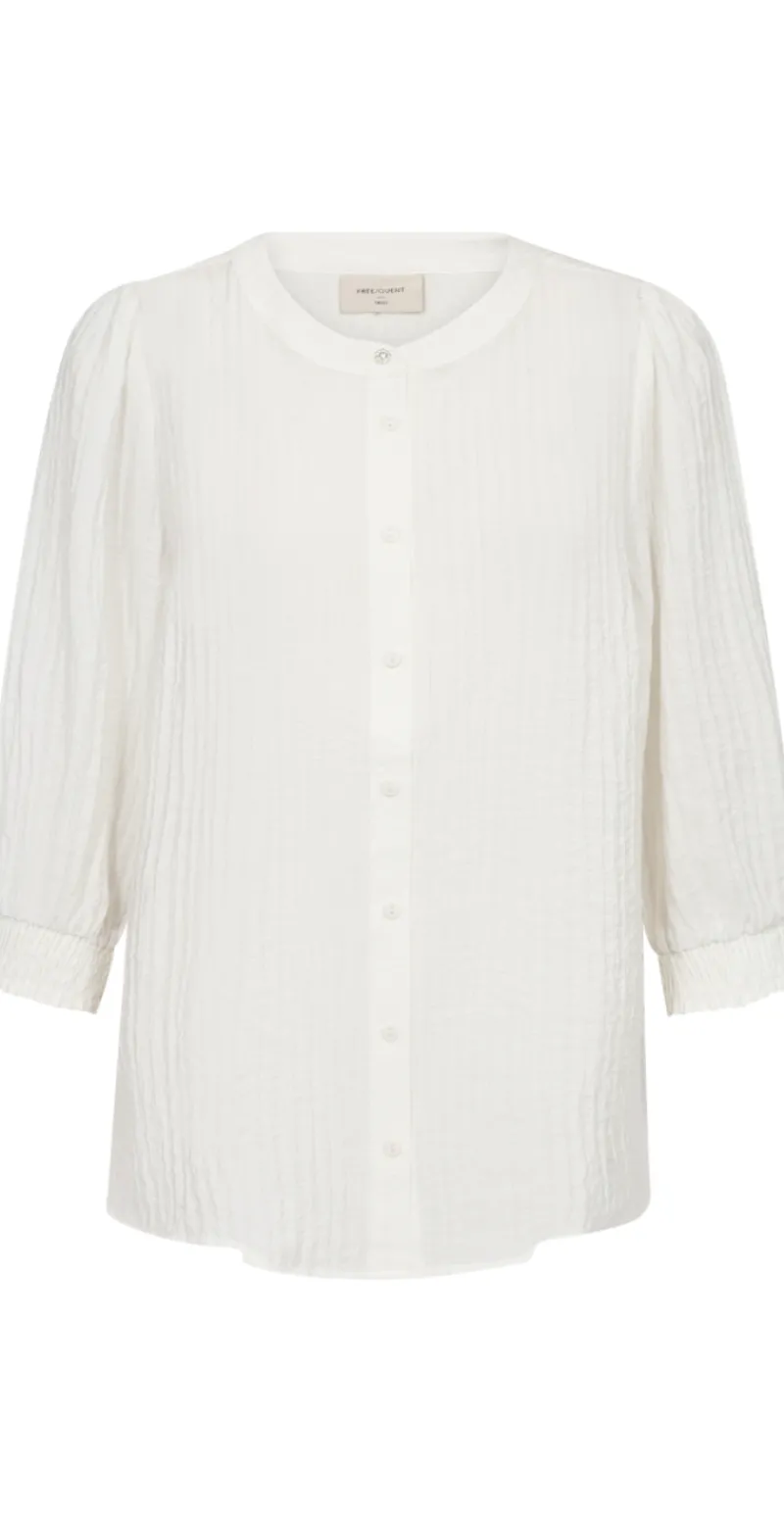 Aby bluse med struktur off-white