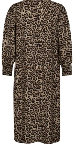 Aby kjole med leoprint oxford tan