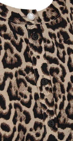 Aby kjole med leoprint oxford tan
