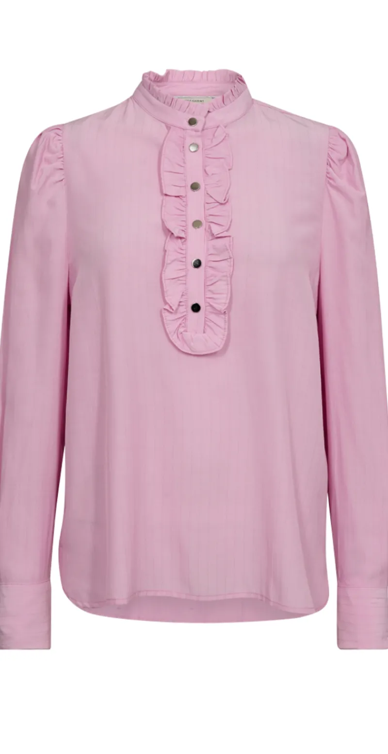 April bluse med flæse lilac sachet