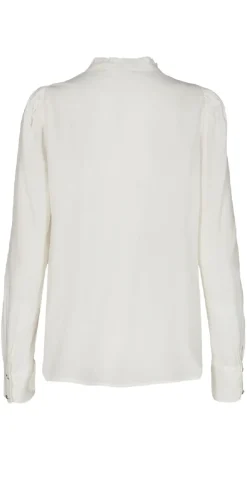 April bluse med flæse off white