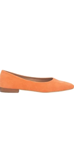 Ballerina i ruskindsimitation orange