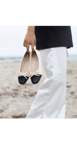 Ballerina med sløjfe beige