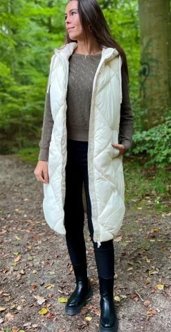 Bomina vest med lynlås birch