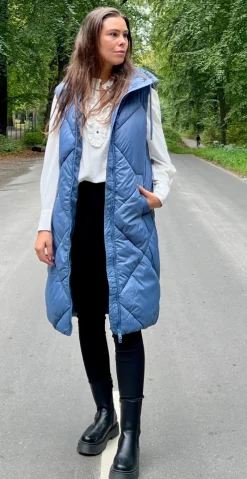 Bomina vest med lynlås blue horizon