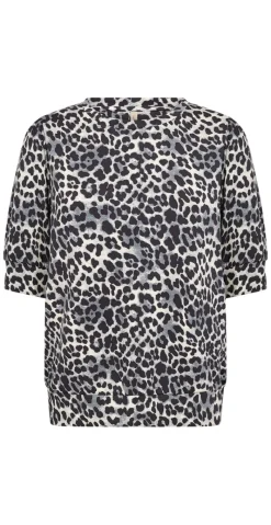 Bree bluse med leopardprint sort