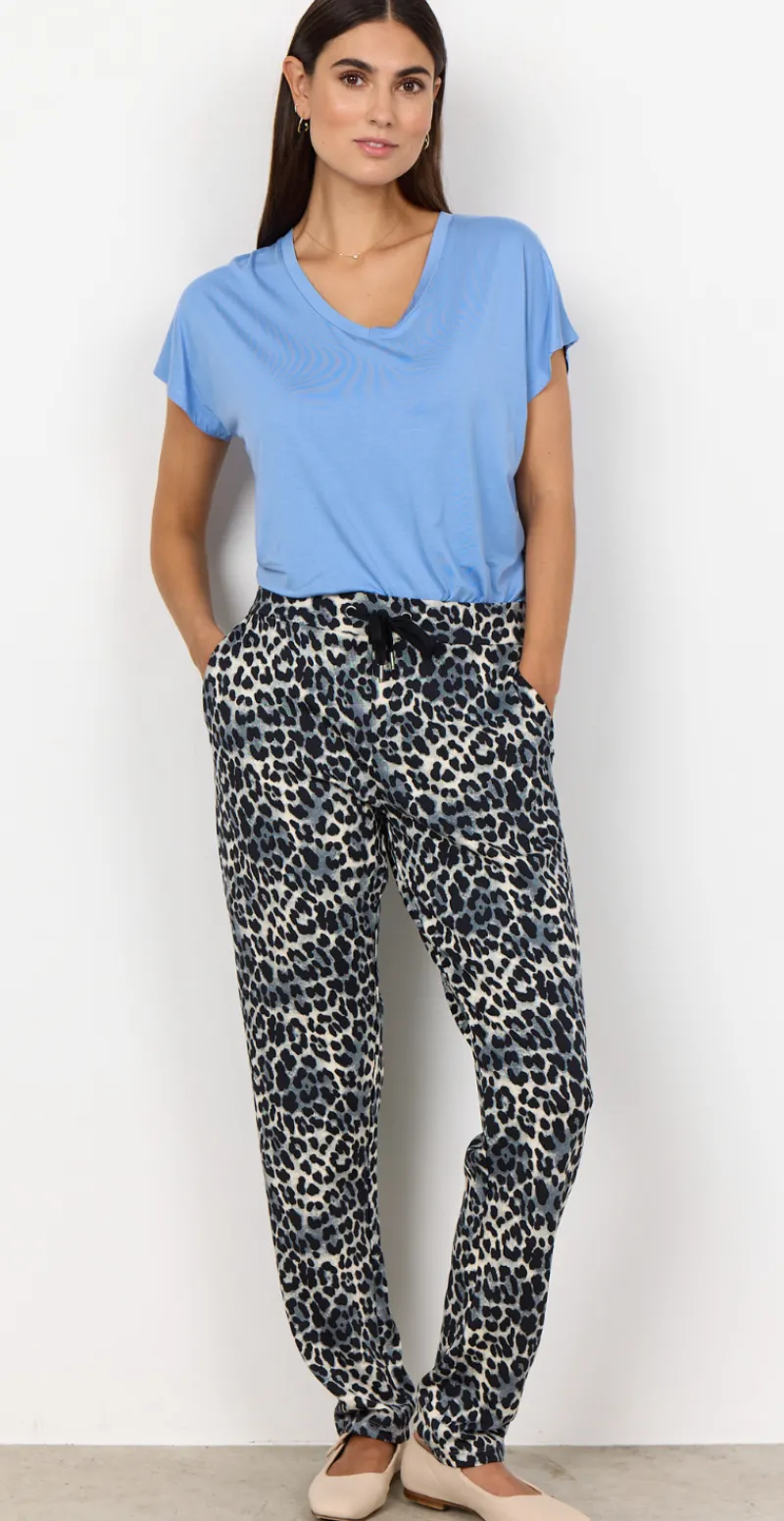 Bree bukser med leopardprint sort