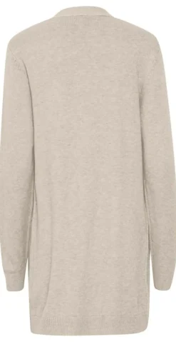 Cardigan i strik cement melange