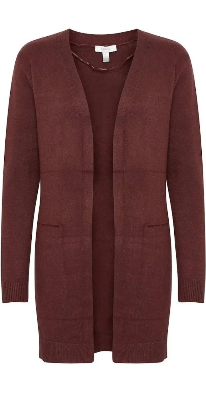Cardigan i strik hot chocolate melange