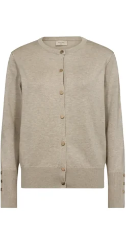 Cardigan med guld knapper moonbeam melange