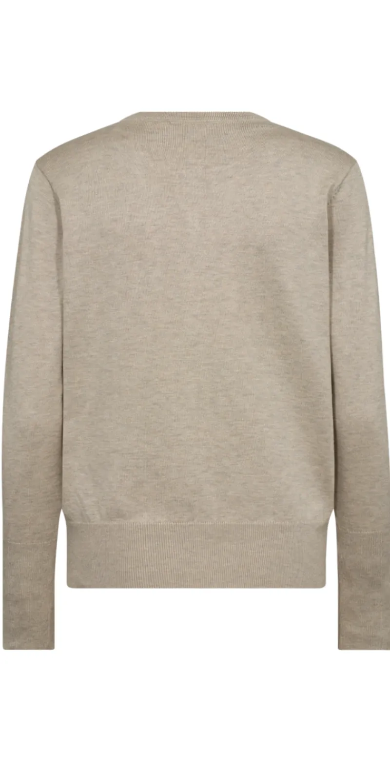 Cardigan med guld knapper moonbeam melange