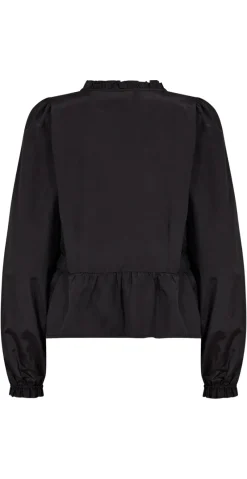 Celeste bluse med smock og v-hals sort