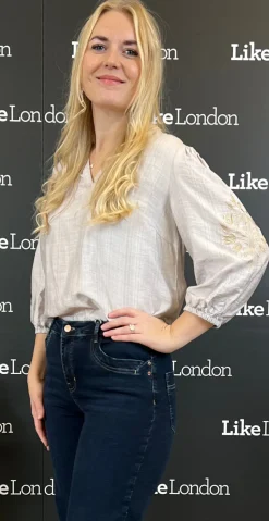 Damy bluse nature linen