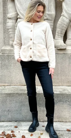 Darla teddy cardigan creme