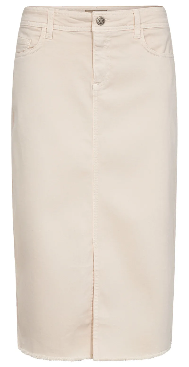 Denim nederdel creme