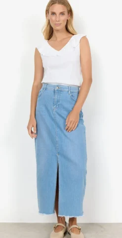 Denim nederdel lysblå