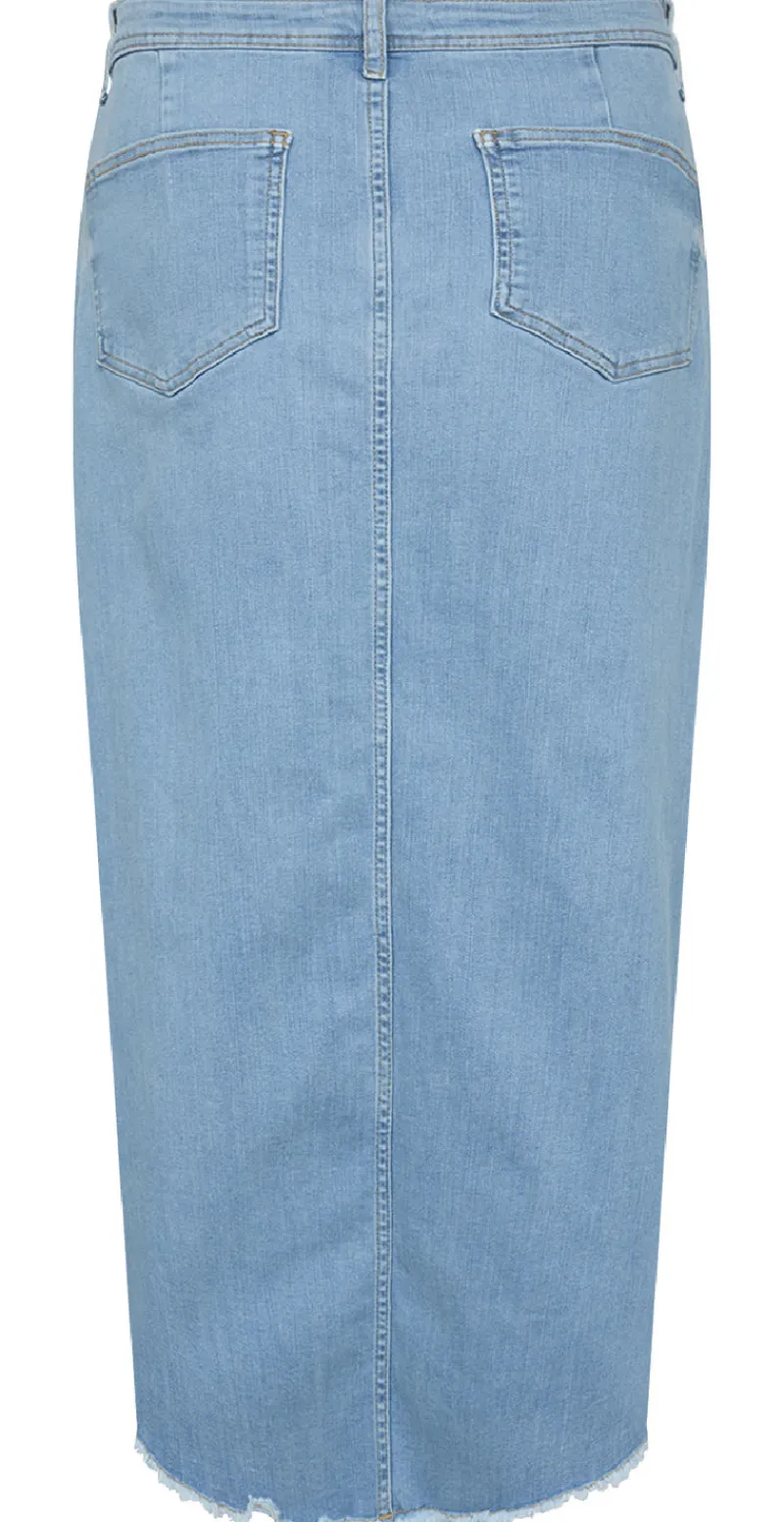 Denim nederdel lysblå