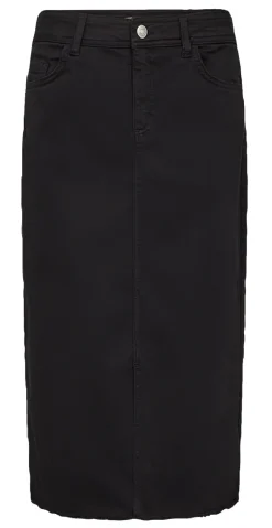 Denim nederdel sort