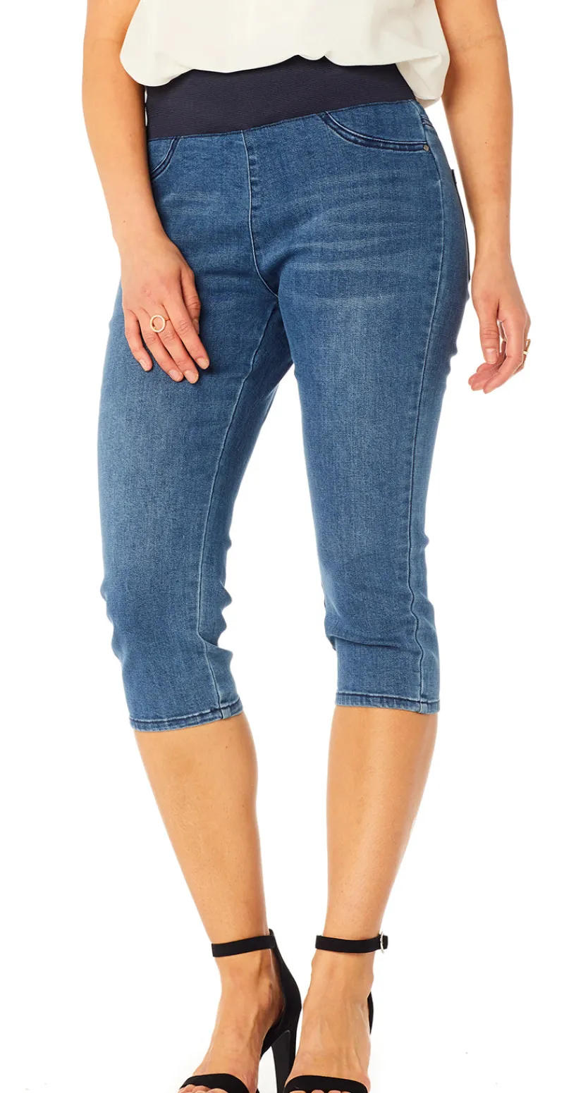 Denim shantal capri buks mediumblå