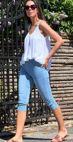 Denim shantal capri buks lysblå