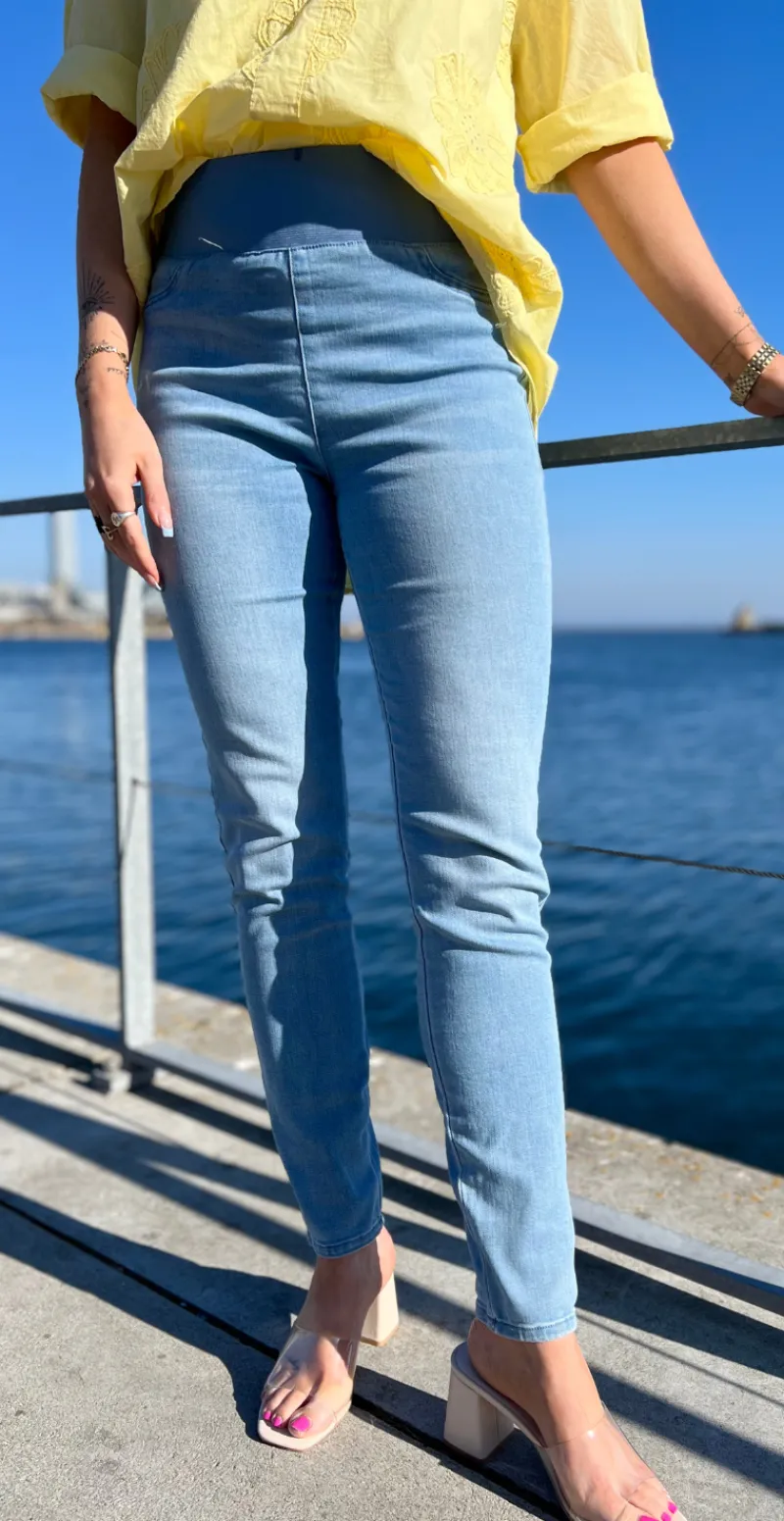 Denim shantal stretch buks lys blå