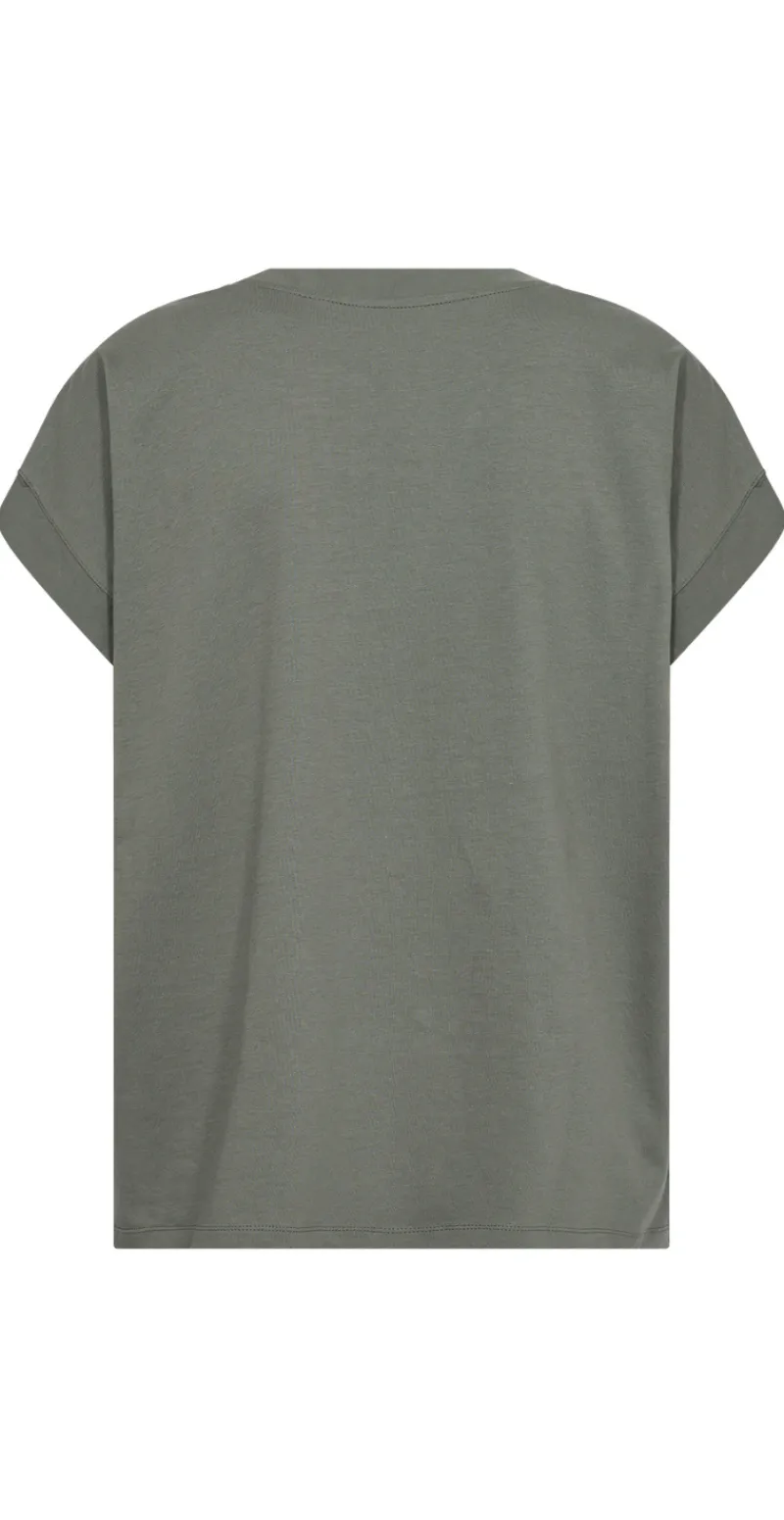 Derby t-shirt med v-hals army