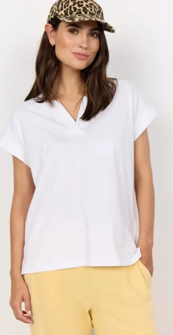 Derby t-shirt med v-hals hvid