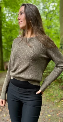 Dodo strikket pullover med mønster morel Freequent
