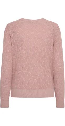 Dodo strikket pullover med mønster pale mauve Freequent