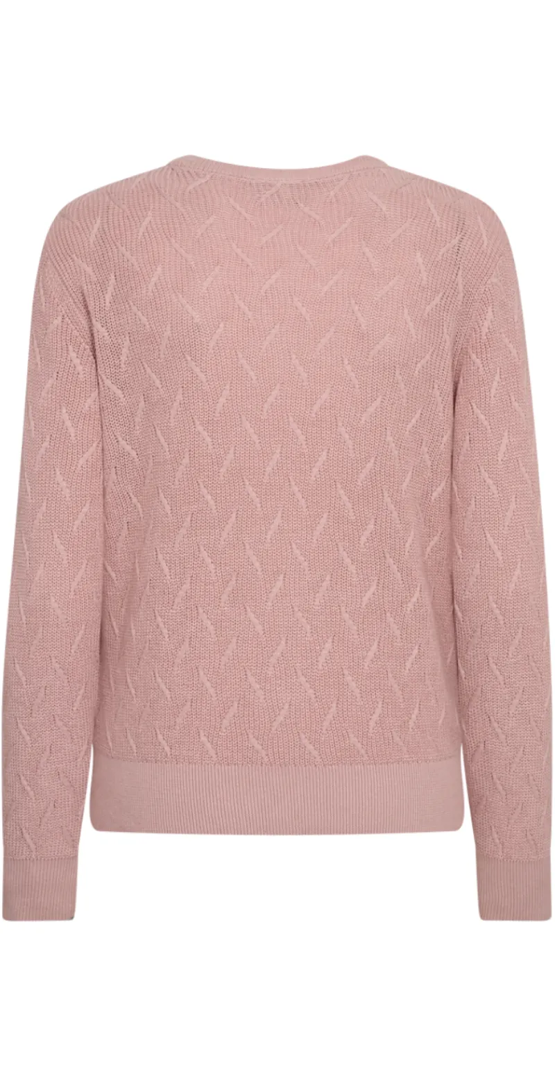 Dodo strikket pullover med mønster pale mauve Freequent