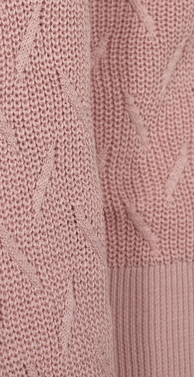 Dodo strikket pullover med mønster pale mauve Freequent