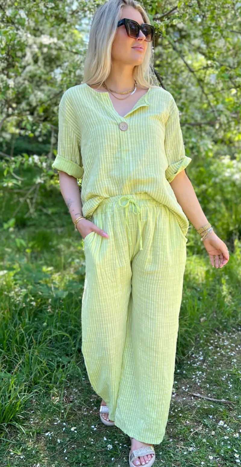 Elise stribet buks lime LikeLondon