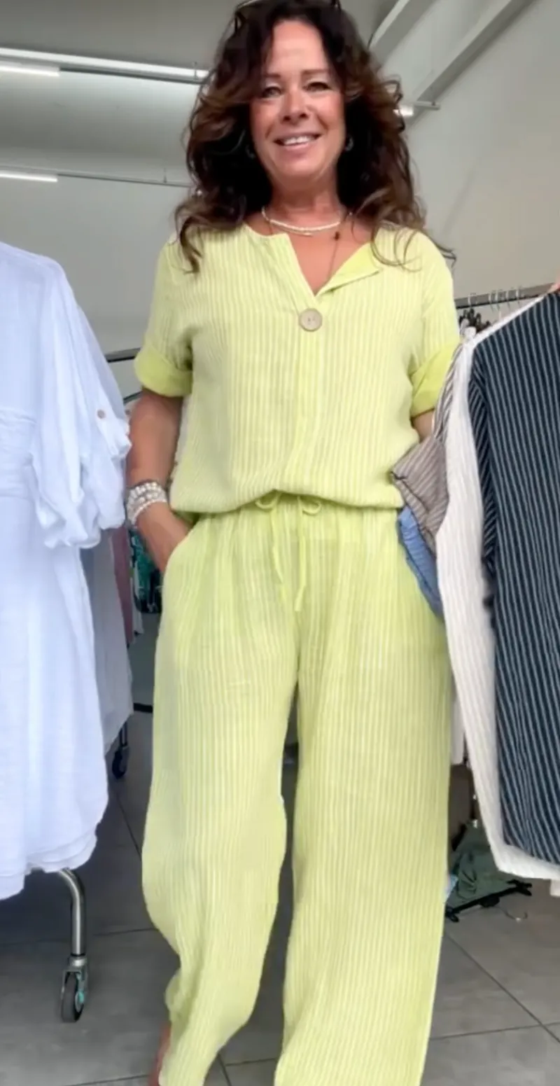 Elise stribet buks lime LikeLondon