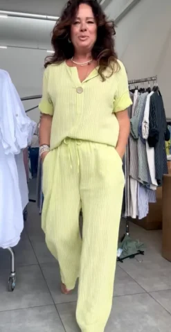 Elise stribet buks lime LikeLondon
