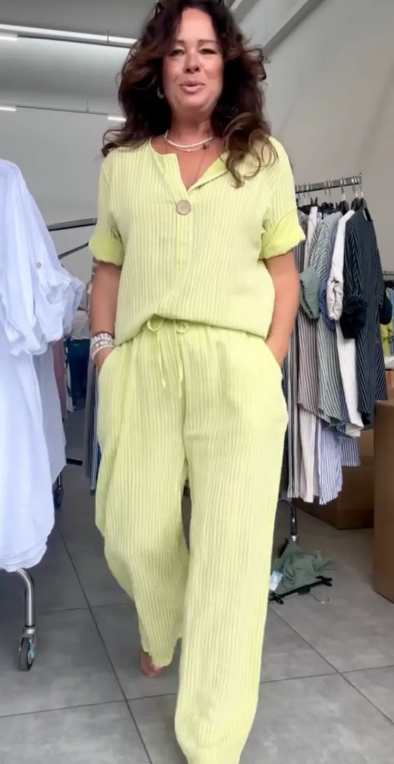 Elise stribet buks lime LikeLondon
