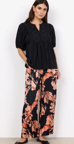 Fabia bluse med broderi anglaise sort