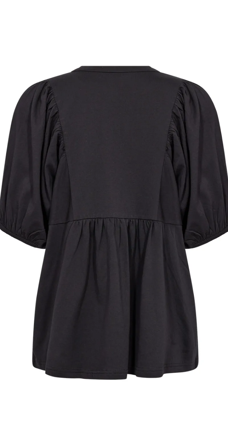 Fabia bluse med broderi anglaise sort