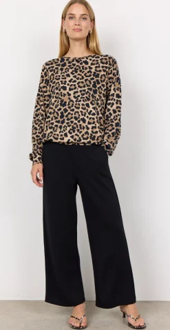 Fionia bluse i leopardprint