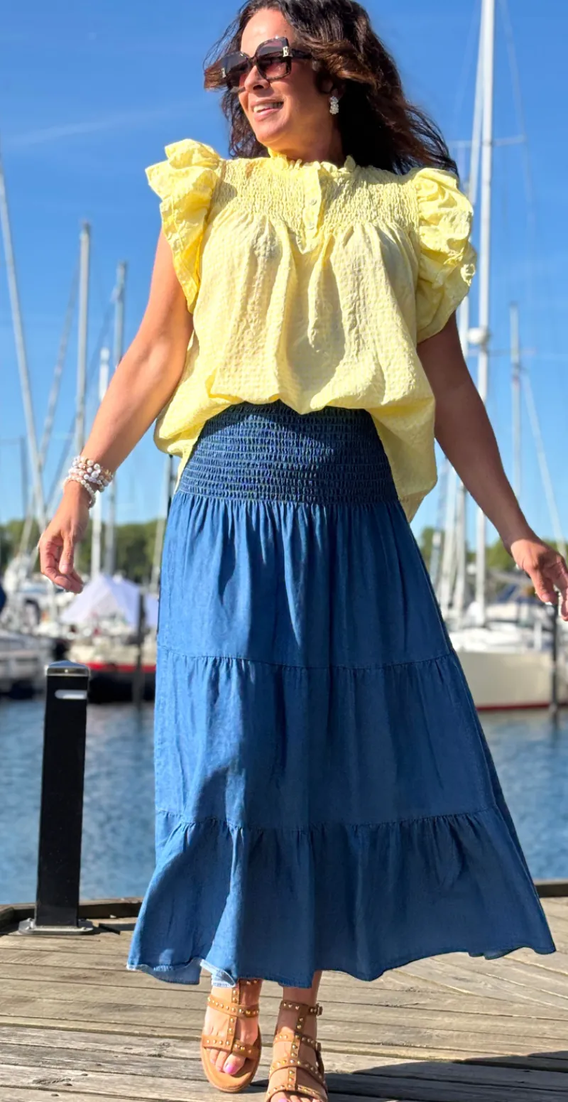 Forudbestil uge 26 Filippa nederdel og kjole i denim LikeLondon