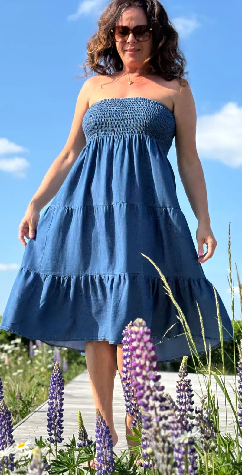 Forudbestil uge 26 Filippa nederdel og kjole i denim LikeLondon