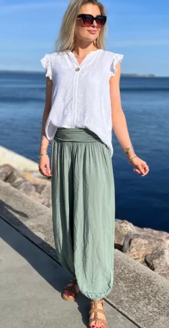 Forudbestil uge 24 Jill buks med elastik ved talje og fod khaki Likelondon