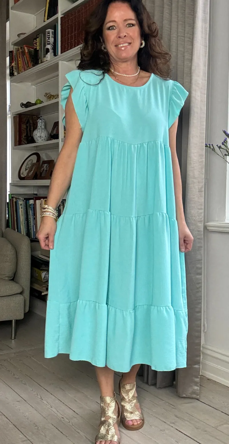 Frida kjole med peplum og vidde mint LikeLondon