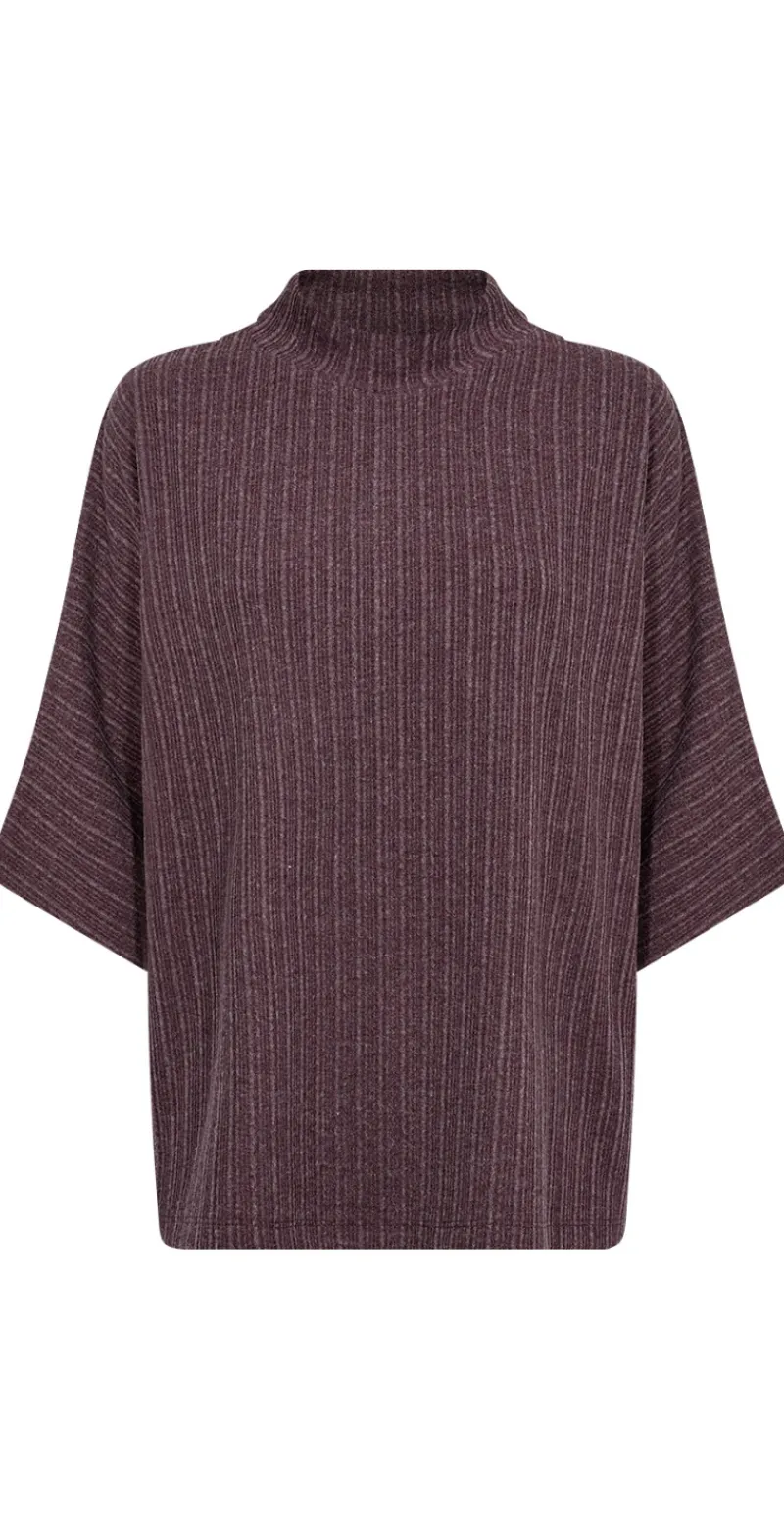 Ghita bluse med høj hals blomme