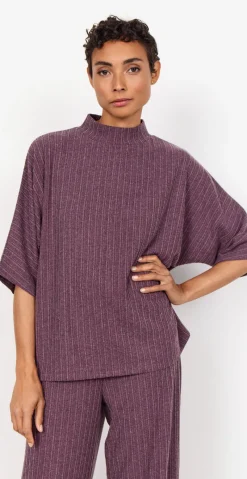 Ghita bluse med høj hals blomme