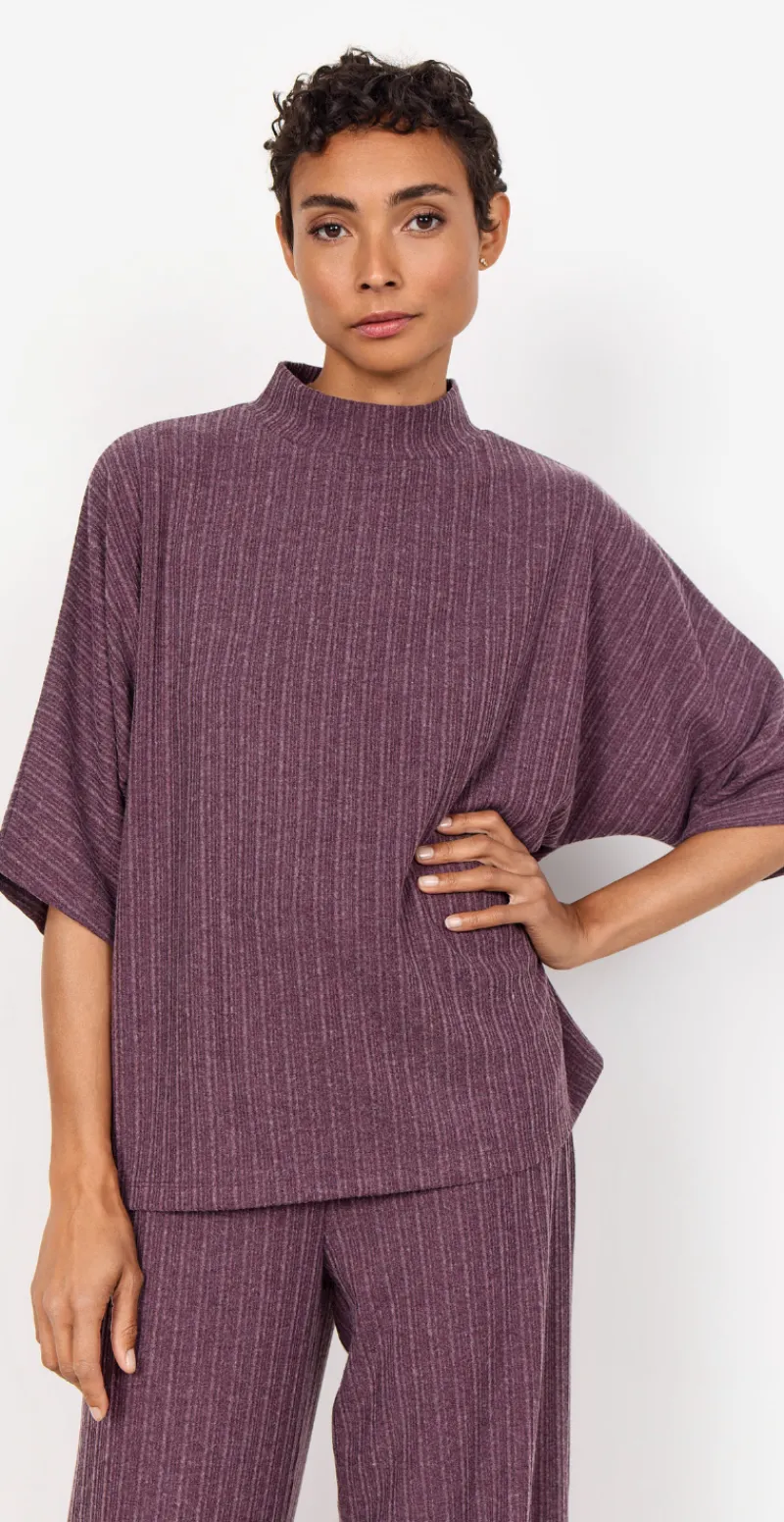 Ghita bluse med høj hals blomme