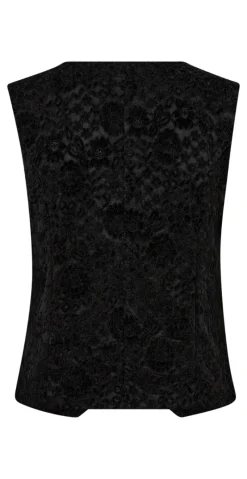 Gry vest i blonde og velourstof sort