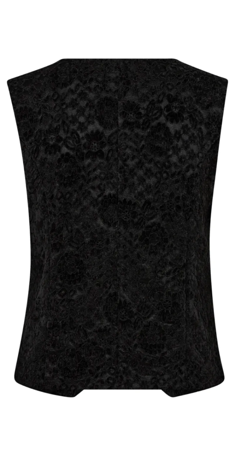 Gry vest i blonde og velourstof sort