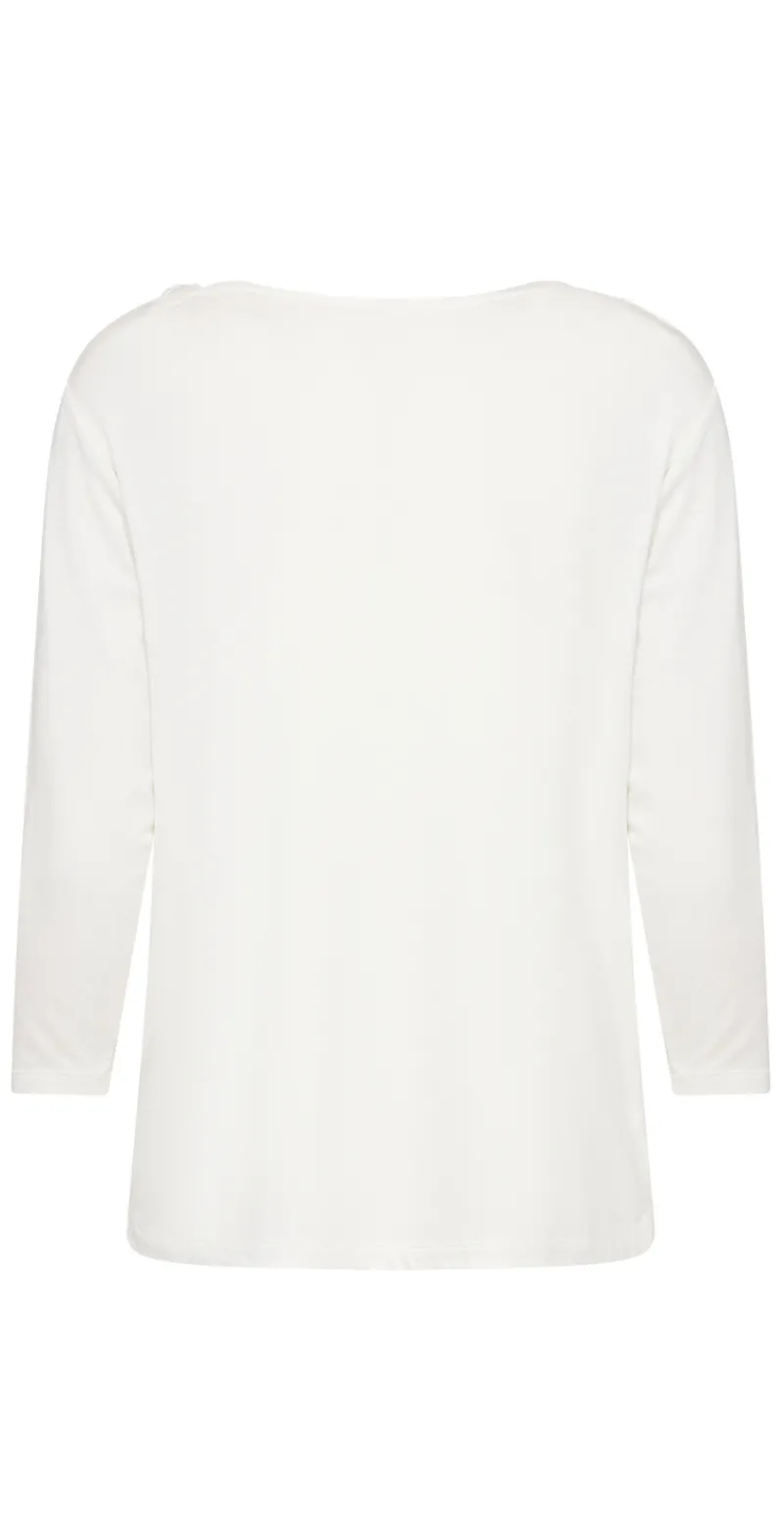 Hallie bluse med drapering foran hvid